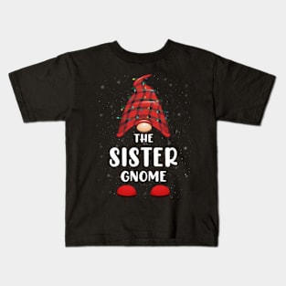 Sister Gnome Red Buffalo Plaid Christmas Pajama Matching Family Kids T-Shirt